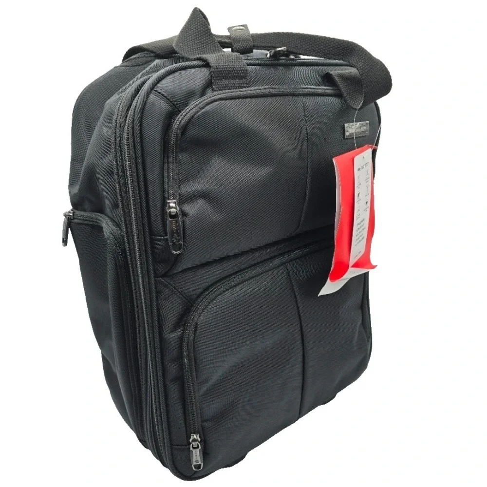 Hanke 16 Inch Under Seat Rolling Carry On Bag Airline Approved Black
